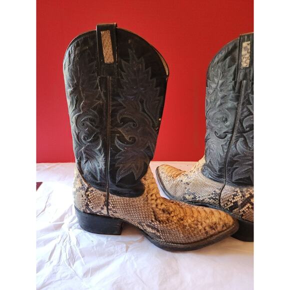 Vintage R R Navarro Snakeskin Cowboy Boots Western Men\'s 8 8.5 D main image 5
